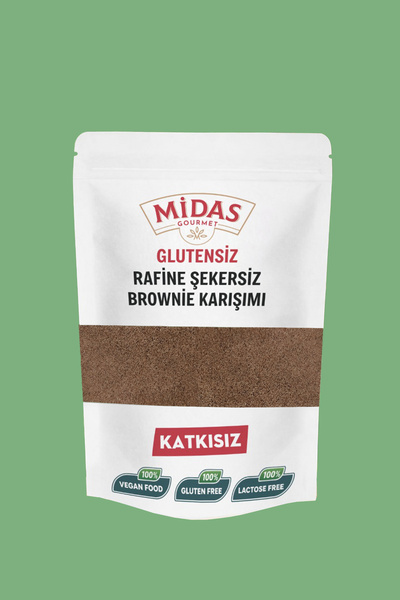 Midas Gourmet Glutensiz Rafine Şekersiz Brownie Karışımı 250 gr – Sağlıklı Tatlı
