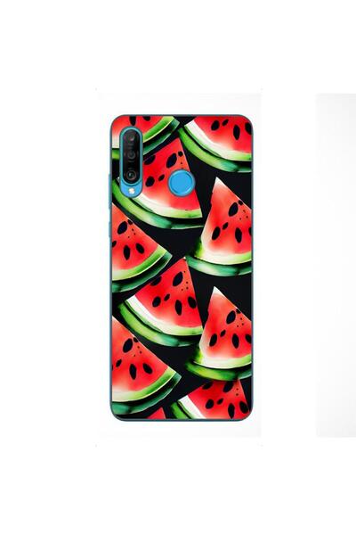 OEM Husa compatibila cu Huawei P30 Lite Silicon Gel Tpu Model Watermelon Slices