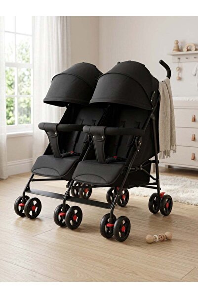 Star Kids Luxury Double Stroller for Twins, Foldable, Lightweight Metal Frame...