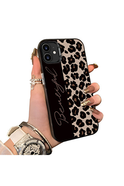 SLIMFELT iPhone 12/12 Pro Uyumlu Lüks Leopar Kılıfı, Düşmeye Dayanıklı Silikon