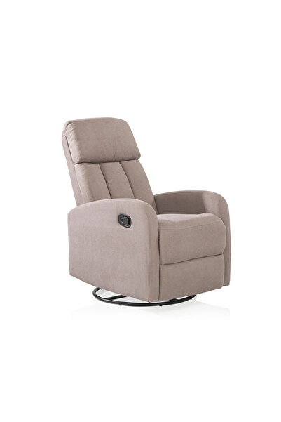 Midas Furniture كرسي استرخاء دوار من الكتان 66X94X102 سم بيج فاتح