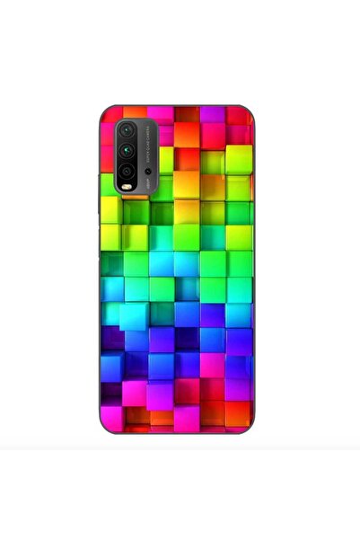 OEM Case compatible with Xiaomi Redmi 9T Silicone Gel Tpu Pattern Colorful Cubes