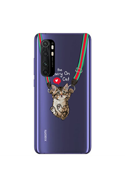Other Xiaomi Mi Note 10 Lite Swinging cat Transparent Silicone TPU Θήκη