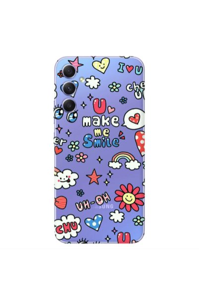 Other Samsung A34 Rainbow flowers Transparent Silicone TPU Θήκη