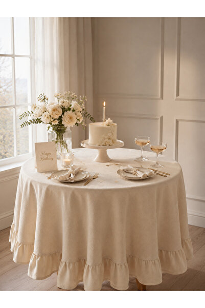 NURGİTA HOME Round Tablecloth Bride Party & Birthday Party Concept & Decorati...