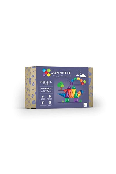 Connetix Μαγνητικό Παιχνίδι Κατασκευών Μίνι Πακέτο Ουράνιο Τόξο 24 τεμάχια.