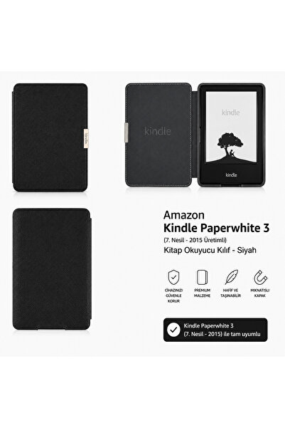Amazon kindle Paperwhite 1-2-3 / 7. Nesil (2015 Üretim) E-Kitap Okuyucu Kılıf...