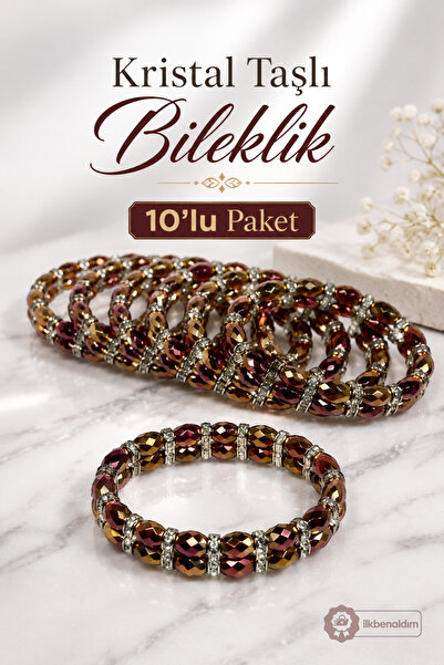 İlkbenaldim Colorful Crystal Stone Beaded Elastic Bracelet 10-Pack |   Shiny ...