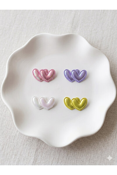 Jeevee Set of 4 Heart-Shaped Glitter Hair Clips for Babies - Baby Hair Access...