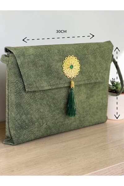 Medrese Kitab Evi Kuran Kılıfı Çantası Kabı Rahle Boy 22x30 Cm Mint Yeşili Re...