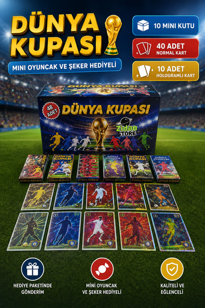 Emrah Gültekin 2026 Dünya Kupası Futbol Kartları 50 Adet Koleksiyon Kartı Set...
