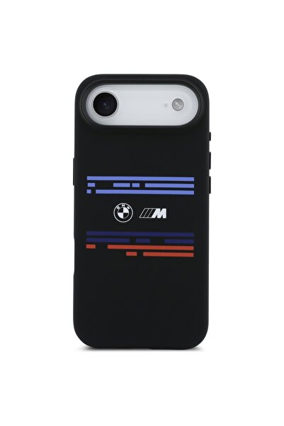 BMW Husă MagSafe din silicon M cu linii orizontale pentru iPhone 17 Air Negru