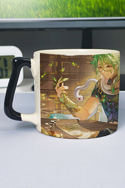 ZipZap Baizhu Genshin Impact Printed Ceramic Luxury Mug (1 Piece) Special Bla...