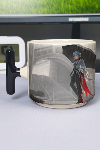 ZipZap Arlecchino Genshin Impact Printed Ceramic Luxury Mug (1 Piece) T-Shape...
