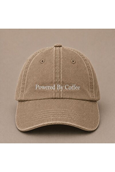 WeavedCo Powered by Coffee Embroidered Vintage Washed Cap Hat
