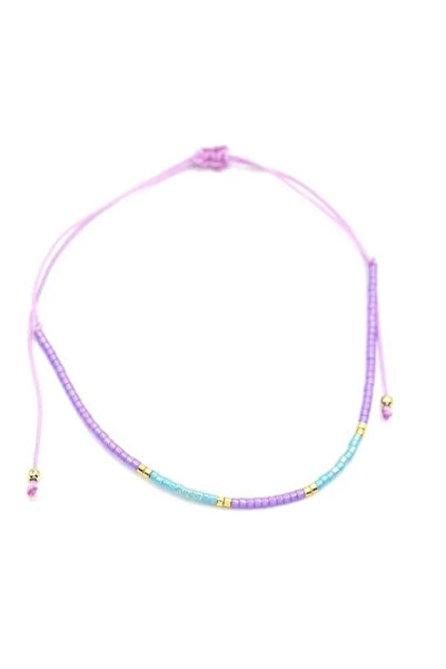 Marsilyan Nvdn- Ieg - Sand Bead Anklet - Purple Iegrs-Nvdn1