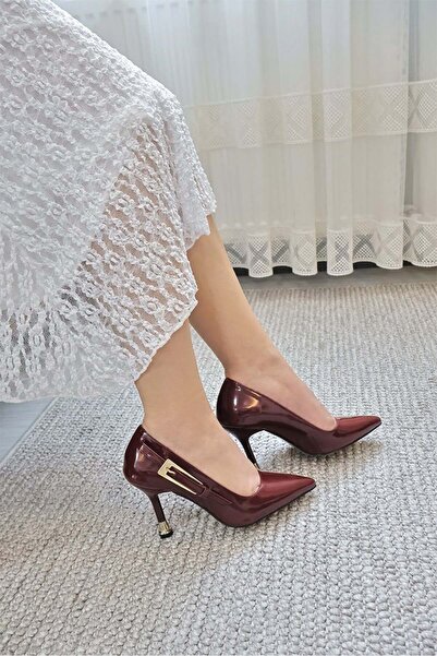 asmi shoes Women's jenny burgundy patent leather stiletto heels