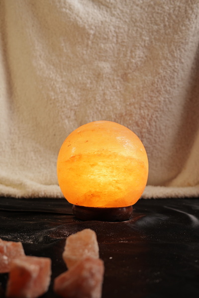 TUZCU KENAN Himalayan Globe Salt Lamp Decorative Ambient Lamp with Wooden Base