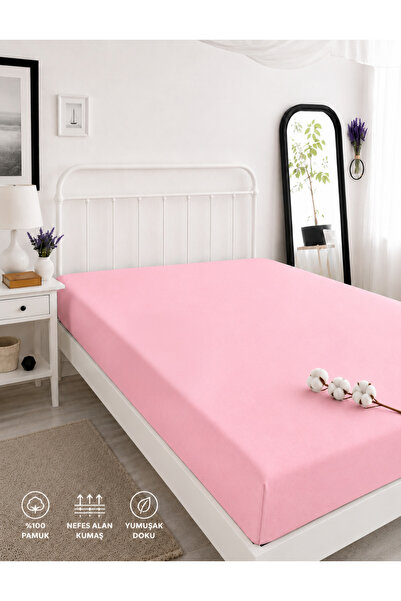 vanillasoft Cotton Combed Fabric Elastic Double Bed Sheet - Fitted