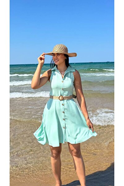 Moda Banuş Linen Belted Dress