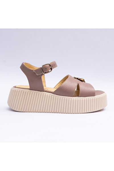 VAGAM Women's Sandals Made of Natural Leather Pale Pink