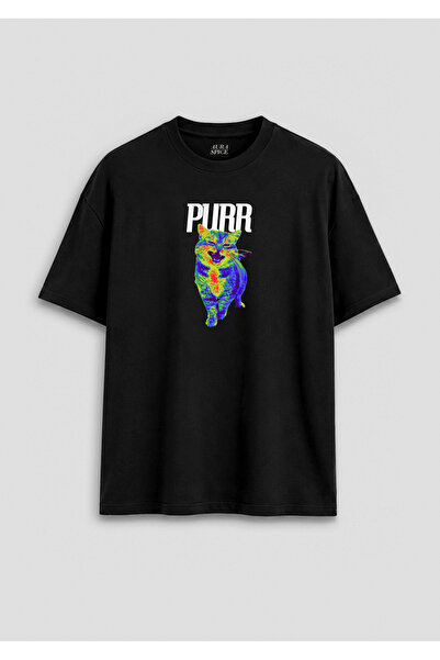 Darkia Punk mačka zagrmeću tekst dizajn tiskana crna unisex majica