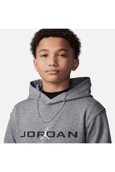 JORDAN Hanorac cu glugă gri pentru copii, unisex, Kids Mj Baseline - 95D744-GEH