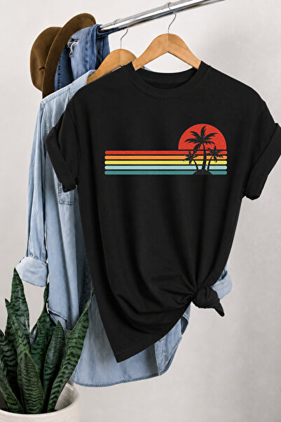 Auryne Jewelry Unisex Retro Summer Themed Summer T-Shirt 100% Organic Cotton ...