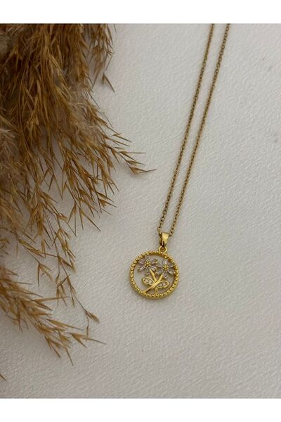 stainless steell Minimal Floral Steel Necklace