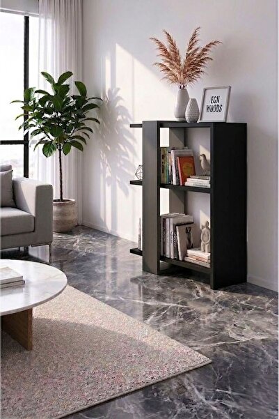 EGN WOODS Estetik ve Modern 3 Raflı Minimalist Salon ve Ofis Fonksiyonel Kita...