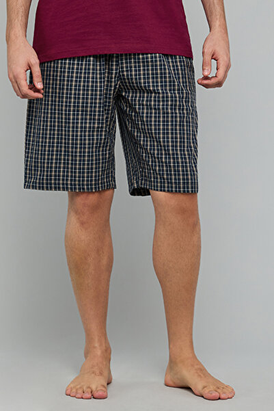 R&B Checked Lounge Shorts with Drawstring Waist