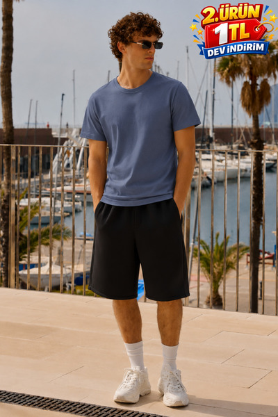 DAMGA JEANS Tricou pentru bărbați Trend Crew Neck, confortabil, basic, afumat