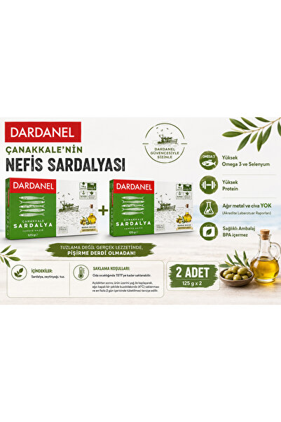 Dardanel 2 ADET X 125 GRAM Zeytinyağlı Çanakkale Sardalya