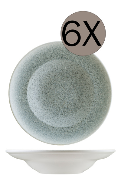 Bonna Porselen Luca Mavi Gourmet Çukur Tabak 24 cm 400 cc 6'lı Takım S-MT-LUC...