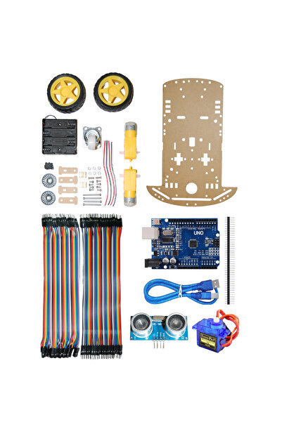 Arduino 2WD Servolu Engelden Kaçan Robot Araba Kiti (Demonte Robot Araba Kiti)