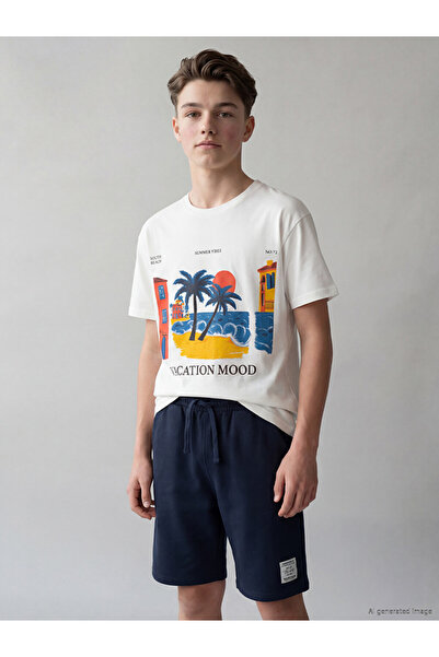 LC Waikiki Esvab • Modern & Distinctive Zero Roba Collar Printed Boys' T-Shirt