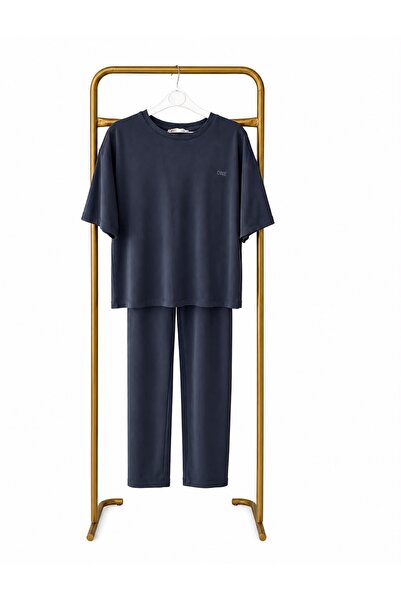 LunaSun Kids Kız Çocuk Premium Oversize Salaş İkili Takım - Füme