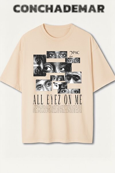Vordevia 2Pac Printed Colorful Oversize T-Shirt Printed Premium Oversize Cott...