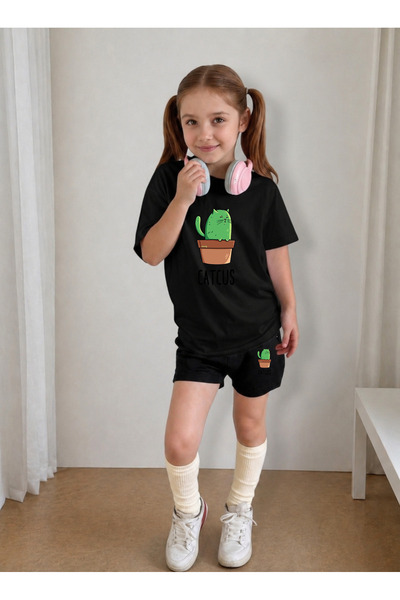 LORVEX Children's Shorts Set Girls (Shorts - T-Shirt) Printed Summer Sports C...