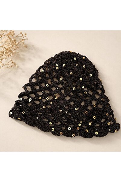 one depot only for quality life Knitted Sequin Beanie Mesh Model Bandana Bohe...