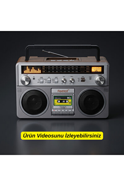 Dexxony DX-2508 Bluetooth Nostaljik Radyo Şarjlı Taşınabilir AM FM SW USB TF ...
