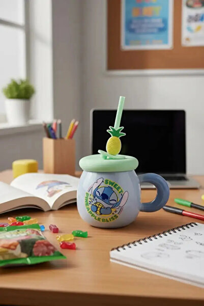 Miniso كوب سيراميك مرخص من ديزني ليلو آند ستيتش بتصميم الأناناس - كوب بتصميم ...