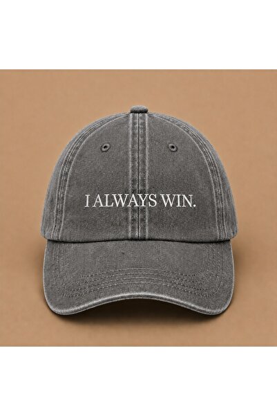 WeavedCo I Always Win Embroidered Vintage Washed Cap Hat