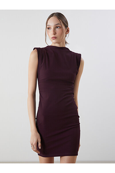 LC Waikiki Nevavm Dickey Collar Gathered Mini Dress