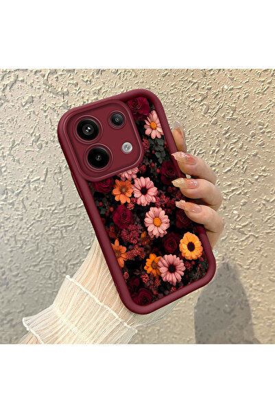 SLIMFELT Redmi Note 13 Pro 5G Uyumlu Yüksek Kaliteli Çiçek Desenli, Düşmeye D...