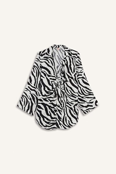 DeFacto Regular Fit Animal Patterned Muslin Beachwear H3055Ax26Sp