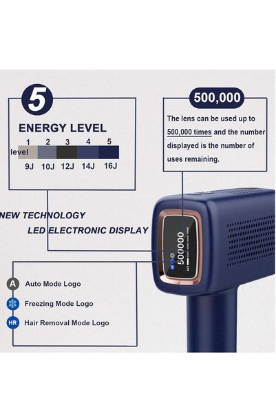 Mlay T14 Laser Painless Hair Removal Device Include 3 Hair Removal Lamps Dark Blue Halal Certified
