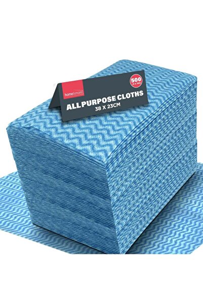 SOL 500pk All Purpose Cloths 38x23cm Disposable Cleaning J Cloths Blue Soft A...