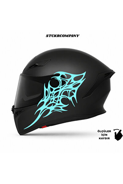 STCKRCO Tribal Neo Kask Sticker – Motor Kaskı İçin Premium Gothic Sticker - M...