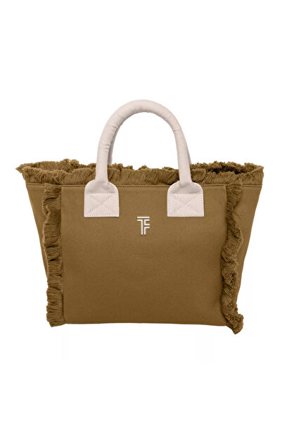 Feel & Touch Καραϊβική Μικρή Τσάντα Παραλίας (26Χ24) - Μόκα / Αμμός